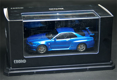 1/43 ニッサン スカイライン GT-R R34 VスペックII ブルー[EBBRO]【同