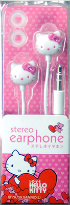 ハローキティ ステレオイヤホン【ホワイト】[グルマンディーズ