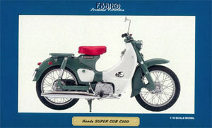 ミニチュアカーモデル 1/10 ホンダ スーパーカブ C100 グリーン