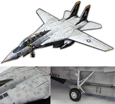 ミリタリーアートモデル 完成品 1/18 F-14A トムキャット/VF84 ジョリーロジャース(リニューアル版)（再販）[河合商会]《在庫切れ》