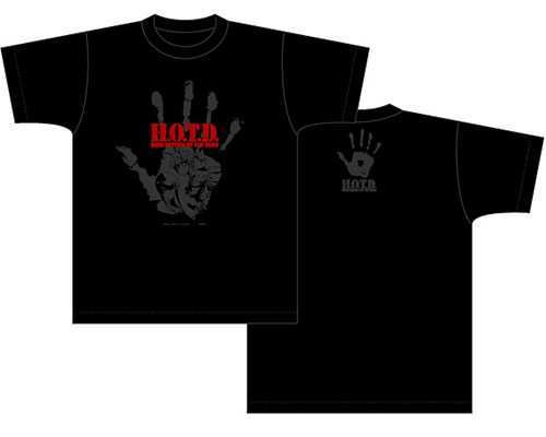 学園黙示録 HIGHSCHOOL OF THE DEAD Tシャツ フロント手形柄/ブラック