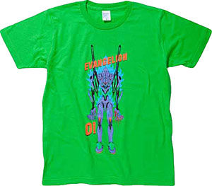 EVANGELION×STREET ART 3 若野桂 初号機 Ｔシャツ/グリーン -M（新世紀エヴァンゲリオン）[ダイブ]《在庫切れ》