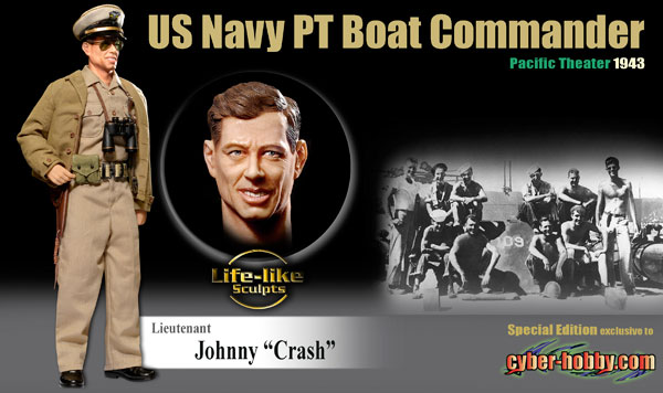 サイバーホビー アクションフィギュア 1/6 アメリカ海軍 PTボート指揮官 大尉 ジョニー“クラッシュ”1943[プラッツ]《在庫切れ》
