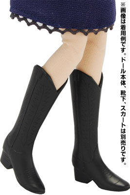 1/6スケールドール汎用 ウエスタンブーツ 黒（ドール用衣装）（再販）[キューティーズ]《在庫切れ》