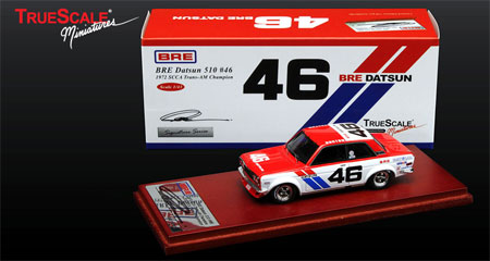 トゥルースケール レジン製完成品ミニカー 1/43 1971 ダットサン510 ＃46BRE Peter Brockサイン付[トゥルースケール]《在庫切れ》