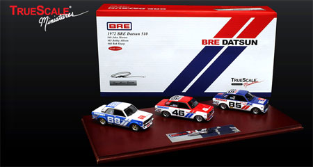 トゥルースケール レジン製完成品ミニカー 1/43 1971 ダットサン510 BREチーム3台セット Peter Brockサイン付[トゥルースケール]《在庫切れ》