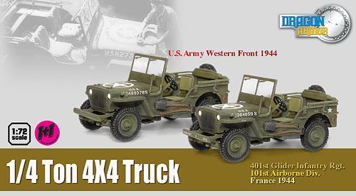 塗装済完成品 1/72 WW.II アメリカ陸軍 1/4トン 4x4 小型軍用車 第101空挺師団 第401グライダー歩兵連隊（再販）[ドラゴン アーマー]《在庫切れ》