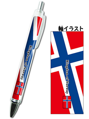 世界の国旗 クリアボールペン N:ノルウェー[トイズ・プランニング]《在庫切れ》