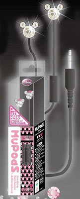 ディズニー ミューポッズ 小粒ジュエリーイヤホン マイク機能付 ブラック×クリア[タカラトミーアーツ]《在庫切れ》