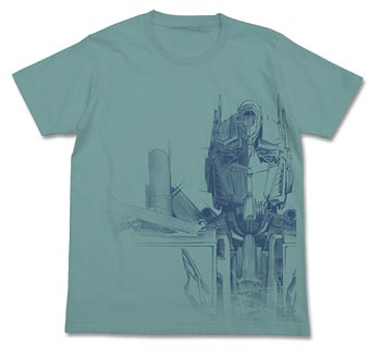 オプティマスプライム デッサンＴシャツ/セージブルー-L(トランスフォーマー/ダークサイド・ムーン)[コスパ]《在庫切れ》