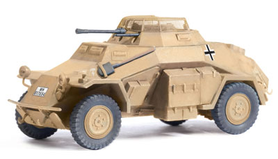 塗装済完成品 1/72 WW.II ドイツ軍 Sd.Kfz.222 装甲偵察車 ドイツアフリカ軍団[プラッツ]《在庫切れ》