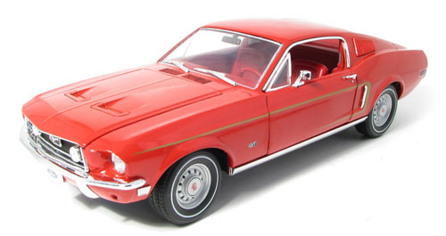 グリーンライト モデルカー 1/18 レッド w/ゴールドストライプ 1968