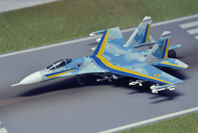 ワールドエアクラフトコレクション 1/200 Su-27 ウクライナ空軍 デモ 