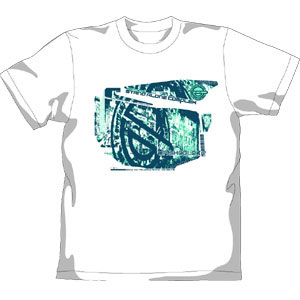 攻殻機動隊S.A.C. 笑い男ウォールペイントTシャツ/ホワイト-S（再販 