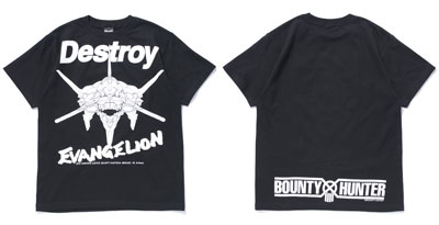 BOUNTY HUNTER×EVANGELION コラボTシャツ Mサイズ EVANGELION with TOKYO STREET 36×BOUNTY HUNTER Tシャツ/ブラック-L
