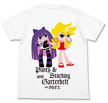 s9ez(スクイーズ) Panty＆Stocking Tシャツ/ホワイト-XS KUBRICKつき
