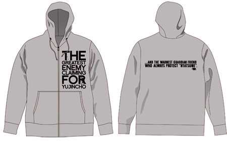夏目友人帳 “用心棒”ニャンコ先生 ジップパーカー/ミックスグレー-L