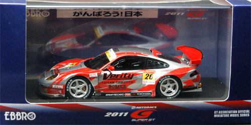 1/43 ベリティ タイサン ポルシェ スーパーGT300 2011 ＃26 シルバー/レッド[EBBRO]《在庫切れ》