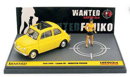 ブルム ダイキャスト完成品 1/43 フィアット 500F ルパン三世 「WANTED」 峰不二子 アクション フィギュア付き[ブルム]《在庫切れ》