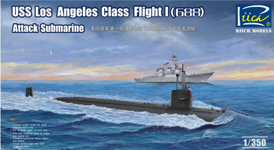 【中古】1/350 米ロサンゼルス級攻撃型原潜I-688型 プラモデル[リッチモデル]