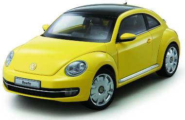 京商オリジナル ダイキャストモデル 1/18 イエロー VW The Beetle 2012