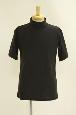 コスパティオ・オリジナル ナイロン ツーウェイハイネックインナー 黒/半袖-メンズM（再販）[コスパ]《在庫切れ》