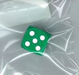 6面ダイス さいころ16ミリ 緑[アークライト]《在庫切れ》