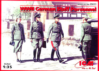 1/35 独上級士官スタッフ4体セット・将校2体＋女性兵士他 プラモデル（再販）[ICM]《在庫切れ》