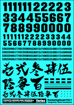 【中古】(本体A/箱B)ナンバリングデカール1 ブラック[ベルテクス]《発売済・在庫品》