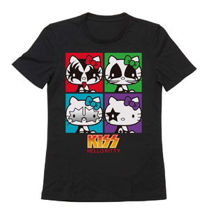 KISS × ハローキティ Tシャツ スクエア黒 メンズ L[メディコム