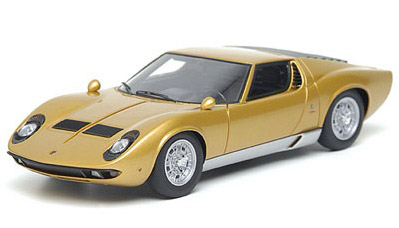 ハンドメイド モデルカー 1/43 ゴールド/シルバー ランボルギーニ ミウラ P400 1967[メイクアップ]《在庫切れ》