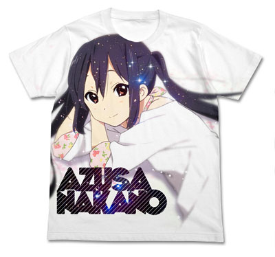 けいおん！！ 中野梓フルグラフィックTシャツ/ホワイト-XL（再販