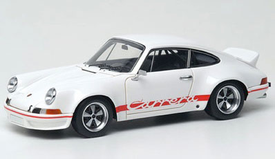 メイクアップ 1/43 ポルシェ911 カレラRSR 2.8 白/黒 ハンドメイド モデルカー 1/43 ホワイト/レッドストライプ ポルシェ