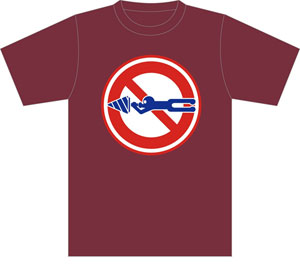天元突破グレンラガン 標識Tシャツ シモン穴掘り禁止/バーガンディ-S[ガイナックス]《在庫切れ》