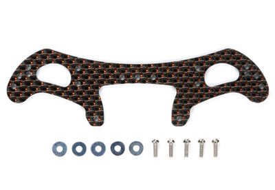 ミニ四駆限定 HG ARシャーシ カーボンリアワイドステー（2mm赤ラメ