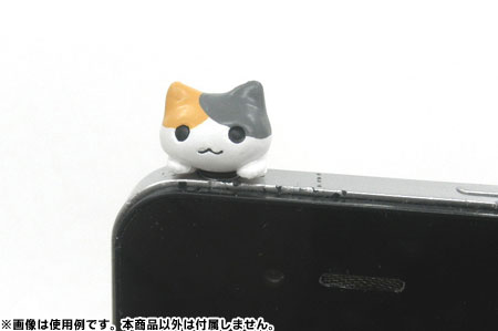 にゃんこイヤホンジャック ぶら下がりにゃんこ 三毛 単品[ピンクカンパニー]《在庫切れ》