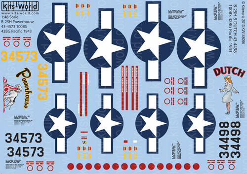 KW148096 1/48 米陸軍 B-25H ミッチェル“Power House”、米陸軍 B-25H ミッチェル“Dutch”[キッツワールド]《在庫切れ》