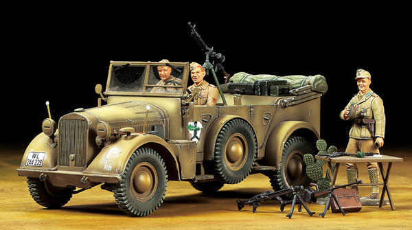 タミヤ・イタレリシリーズNo.15 1/35 ドイツ中型軍用車 ホルヒ Kfz.15 “北アフリカ戦線” プラモデル
