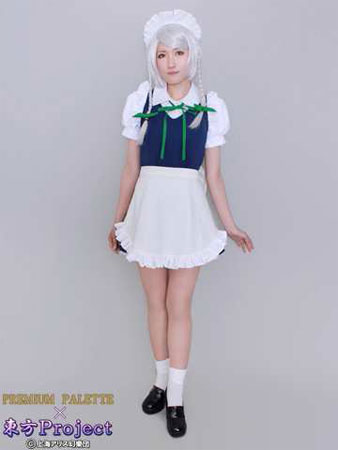 【男性Lサイズ】コスプレ一式　東方project 咲夜風　素人製　ウィッグ付 東方Project コスプレ衣装 十六夜咲夜 男性用 XS（再販）[アニマック