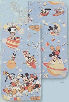 ディズニー iPhone5s/5対応フリップケース（マグネットタイプ） ブルー（DN-202BL）[グルマンディーズ]《在庫切れ》