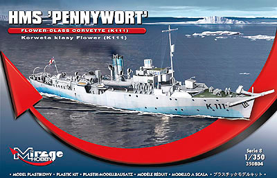 【中古】1/350 英海軍ペニウィートK111コルベット艦フラワー級 プラモデル[ミラージュ]