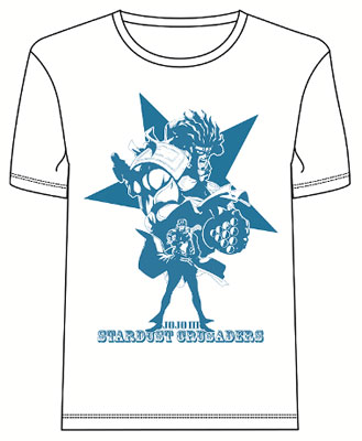 ジョジョの奇妙な冒険Tシャツ (3部/スターダストクルセイダース) 条太郎＆スタープラチナT/ホワイト-L[ディ・モールト ベネ]《在庫切れ》