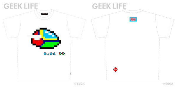 ファンタジーゾーン でか ドット ワンポイントステッチ Tシャツ ホワイト S[GEEK LIFE]《在庫切れ》