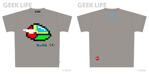 ファンタジーゾーン でか ドット ワンポイントステッチ Tシャツ モクグレー S[GEEK LIFE]《在庫切れ》