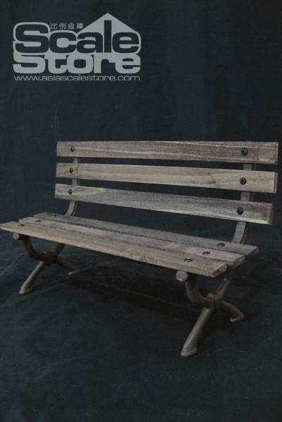 1/6 公園のベンチ (ブラウン/ヴィンテージ) P0008-B[Asia scale store