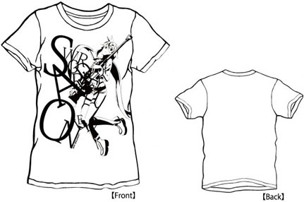 LIVERTINEAGE × SAO2 シノンモノクロTシャツ WHT S[UDG]《在庫切れ》