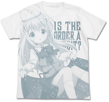 ご注文はうさぎですか？ チノ オールプリントTシャツ/ホワイト-S[コスパ]