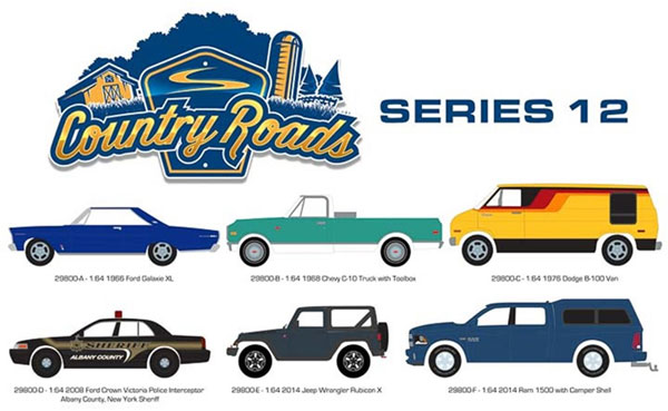 1/64 Country Roads Series 12 6個入りアソート[グリーンライト]《取り寄せ※暫定》
