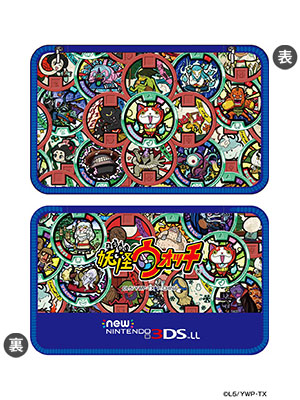 New3DSLL用 妖怪ウォッチポーチ【メダル柄ブルーver.】[プレックス]《在庫切れ》