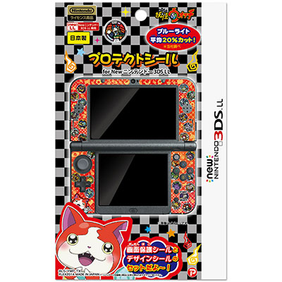New3DS LL用 妖怪ウォッチ プロテクトシール【ブラック台紙（メダル 